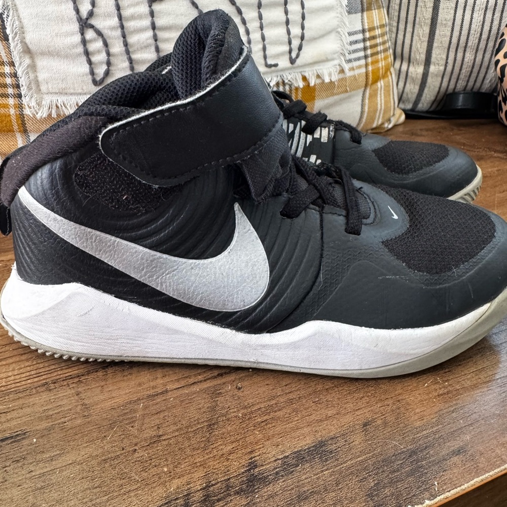 Nike Black and White High-Top Sneakers with Velcro Strap